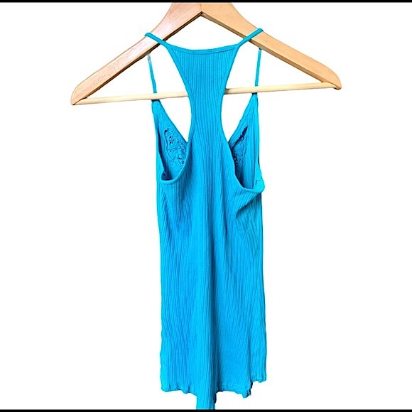 Teal Blue Cotton Tank Top Size XS - Picture 4 of 7